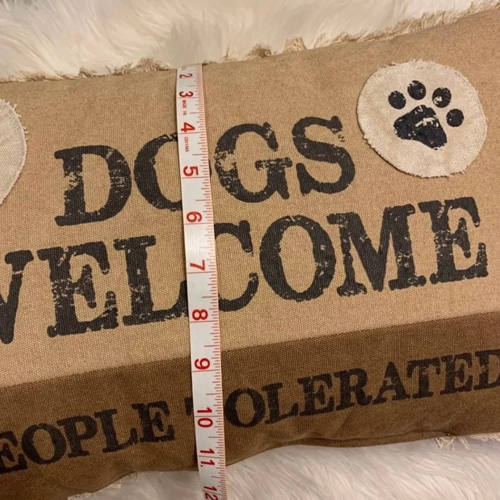Dogs Welcome Pillow & Picture Frames Home Decor Set Bundle - Brown / Neutral NWT